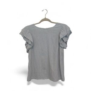 A New Day Light Blue and White Striped Blouse Size L